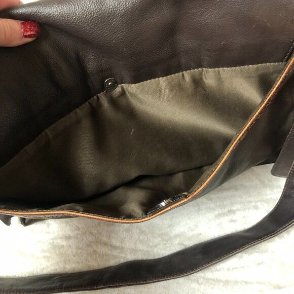 Brown Leather Satchel Messenger Bag - Picture 7 of 14